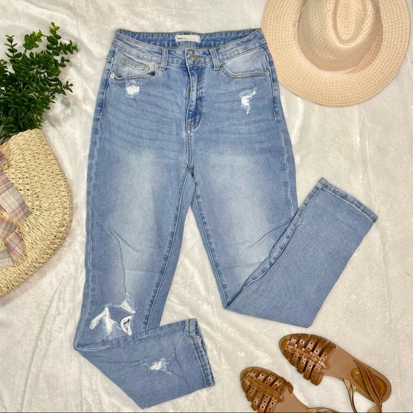 TNR Denim - TNR jeans light wash distressed holey high rise skinny jeans